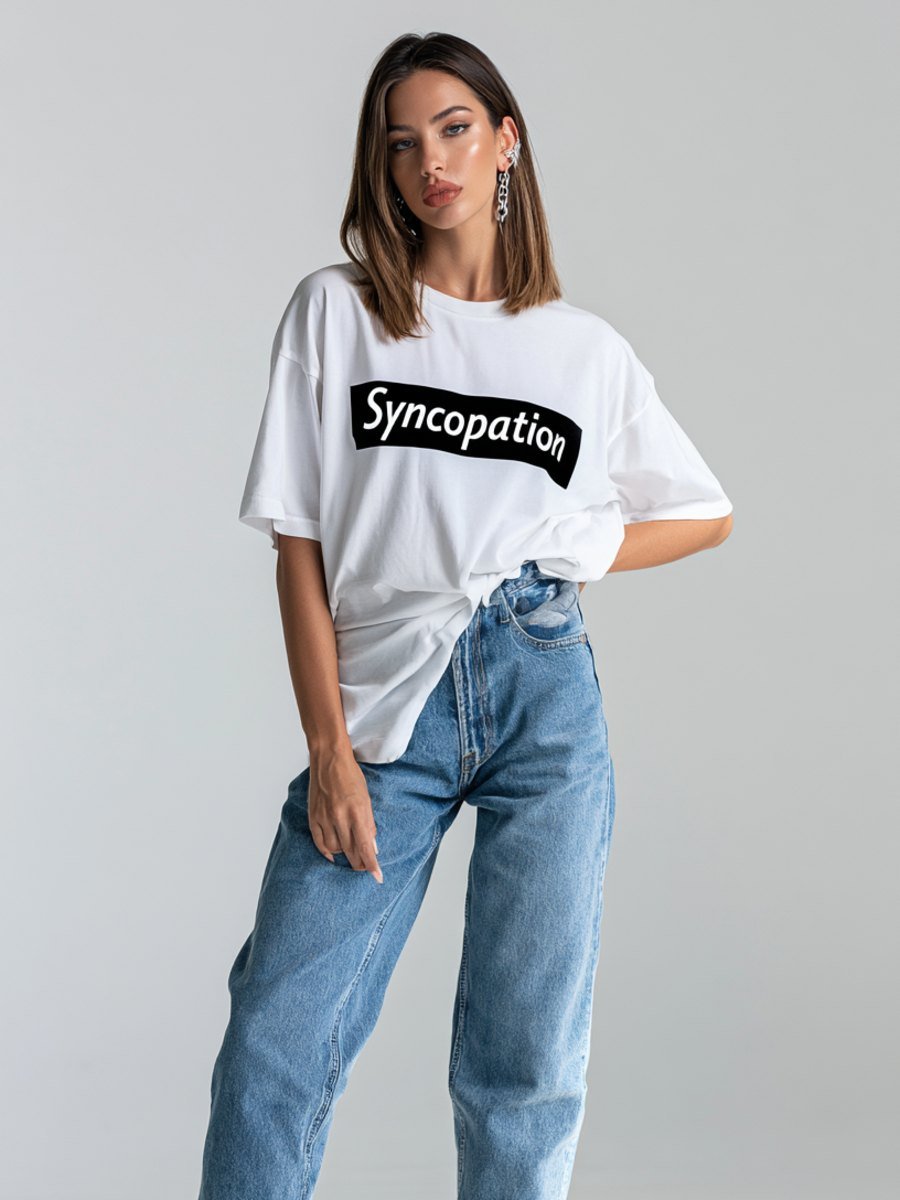 Box logo tee photographed in daylight