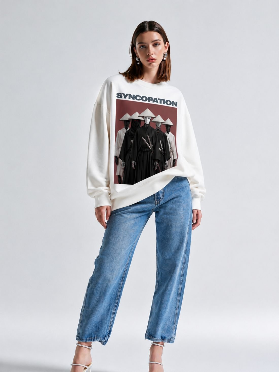 Bankai poster crewneck in cream, printed with the Bankai chapter poster